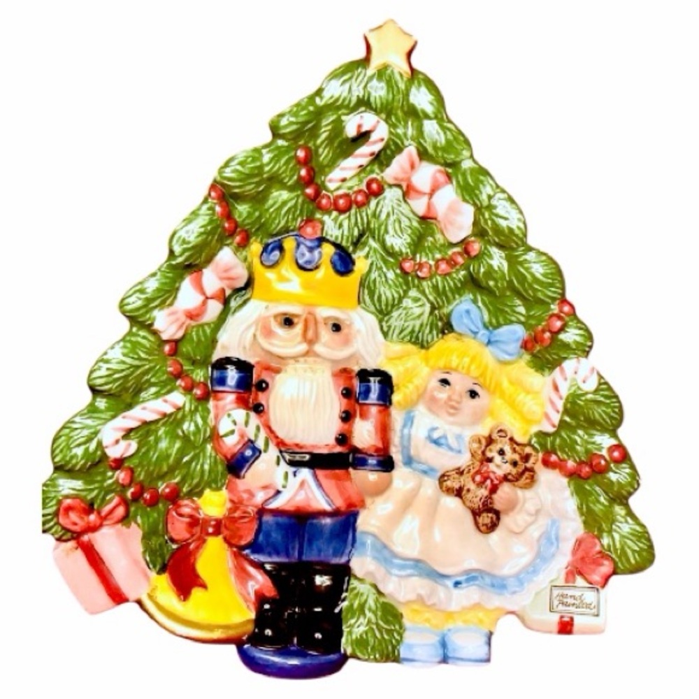 FITZ AND FLOYD vintage Nutcracker Sweets canapé plate, cookie dish, candy dish.
